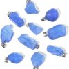 10pcs Irregular Raw Natural Blue Crystal Rock Stone Pendant Healing Crystal Chakra Gemstone Charm for Jewelry Making DIY Necklace Earrings Accessories Reiki