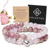 2Pcs Healing Crystal Bracelets for Women Handmade Beaded Bracelet Healing Prayers Crystal 8mm Natural Stone Beads Bracelet Stress Relief Get Well Soon Gifts