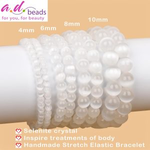 AD Beads Handmade Gemstone Stretch Elastic Bracelet Crystal Healing Reiki Nature's Beauty and Spiritual Essence Unisex