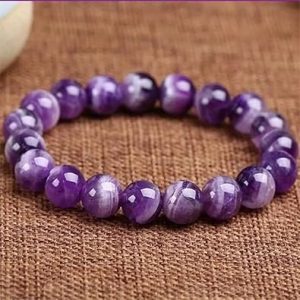 Amethyst Crystal Bracelet, Handcrafted Purple Gemstone Jewelry, Unisex Spiritual Healing Bracelet, Daily Wear Gift for Friends and Family
