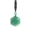 Anjiucc Natural Gemstone Hexagonal Pendant Necklace,Black nylon rope 25 inches, Male and Female Necklace