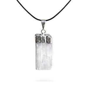 Ayana Crystals Handcrafted Selenite Pendant - Authentic Crystal Healing Stone, White Necklace for Emotional & Spiritual Wellness, Chakra Balancing, Zodiac Taurus Birthstone,...