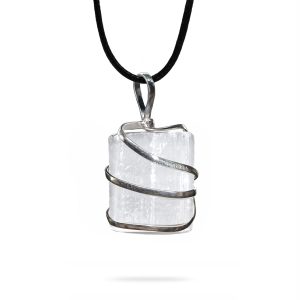 AYANA Selenite Crystal Pendant Necklace for Women - Taurus Birthstone | Handmade Necklaces with Ethically Sourced Genuine Healing Crystals and Healing Stones | Crystal Necklaces...