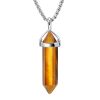 BEADNOVA Crystal Necklaces for Women Crystal Pendant Gemstone Necklace for Spiritual Energy Healing Hexagonal Pendant Divination for Men (18 Inches Stainless Chain)