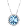 Bestyle Sparkling 925 Sterling Silver Birthstone Necklaces for Women, Created Heart/Round/Teardrop/Square Crystal Solitaire Pendant Diamond Necklace, Great...