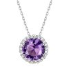 Bestyle Sparkling 925 Sterling Silver Birthstone Necklaces for Women, Created Heart/Round/Teardrop/Square Crystal Solitaire Pendant Diamond Necklace, Great...