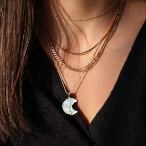 Bestyle Tree of Life Wrapped Healing Crystal Necklaces 12 Month Birthstone Pendant for Women, Crescent/Heart Gemstone Jewelry, Vintage Birthday Gifts/Energy Gift