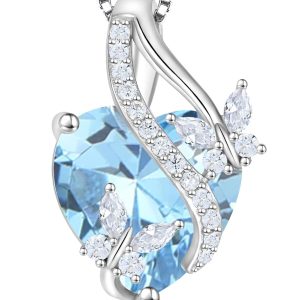 Butterfly Necklaces for Women Sterling Silver Infinity Heart Pendant Birthstone Jewelry Gift with 14k Yellow Gold/Rose Gold Plated
