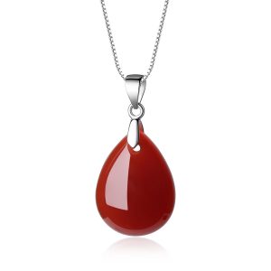 COAI 925 Sterling Silver Teardrop Crystal Necklace for Women, Teardrop Pendant for Women