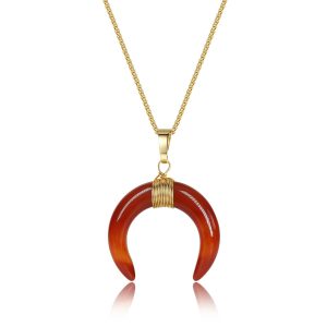 COAI Crescent Moon Necklace for Women, Women's Crystal Necklace