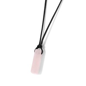 Crystal Necklaces for Women Gemstone Pendant Necklace Adjustable Handmade Black Rope Natural Stone Spiritual Necklace Energy Crystals and Healing Stones Necklace for Men