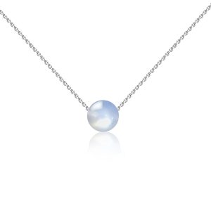 Crystal Pendant Necklace 925 Sterling Silver Chain Necklace Adjustable Healing Crystal Necklace For Women