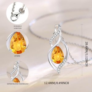 FANCIME Birthstone Necklace for Women Teardrop Necklace S925 Sterling Silver Infinity Love Birthday Gifts for Mom Women Girls, 16"+2" Inches