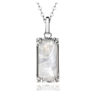 Genuine Rainbow Moonstone Necklace for Women | 925 Sterling Silver, Healing Crystal Jewelry | June Birthstone Necklace Adjustable 16ā-18ā Cable Chain Moonstone Pendant |...