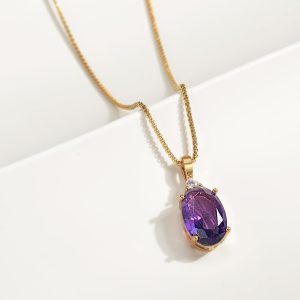 HOPE LOVE SHINE Bonus Daughter Necklace - Stepdaughter Jewelry - Amethyst Pendant - Gift Wrapped + Message Card Packaging