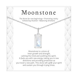 HOPE LOVE SHINE New Beginnings Rainbow Moonstone Sterling Silver Necklace for Women