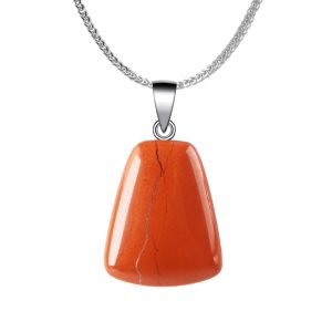 iSTONE 925 Sterling Silver Natural Crytral for Womens Pendant Necklace, Gemstone Birthstone with 17.8" Silver Chain Ladies