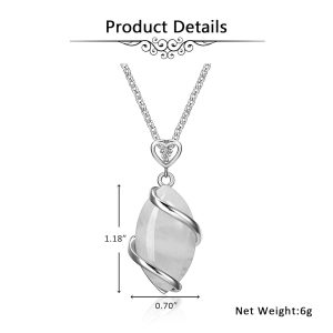 Jovivi Amethyst Rose Quartz Stone Necklace for Women Men, Full Wire Wrapped Natural Gemstone Reiki Healing Crystal Pendant Jewelry