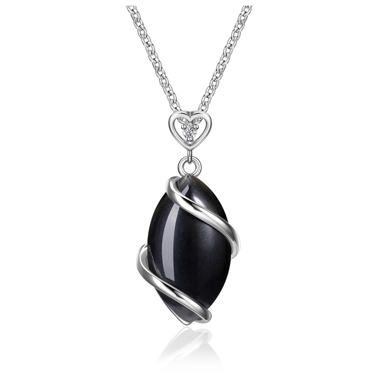 Jovivi Amethyst Rose Quartz Stone Necklace for Women Men, Full Wire Wrapped Natural Gemstone Reiki Healing Crystal Pendant Jewelry