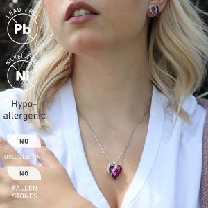 Leafael Mothers Day Gift Necklaces for Women, Infinity Love Birthstone Heart Crystal Pendant, Birthday Anniversary Jewelry for Wife, Mom, and Her, Silver Plated, 18" + 2"...