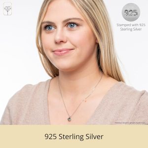 MAX + STONE 925 Sterling Silver Cushion Cut Birthstone Necklace for Women | 6mm Hypoallergenic Solitaire Necklace | Gemstone Pendant Necklaces with 18 inch Box Chain