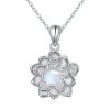 Moonstone Lotus Jewelry Set 925 Sterling Silver Lotus Flower Ring Engraved True Love Waits Natural Healing Buddha Spiritual Yoga Lotus Jewelry Set Gifts for Women