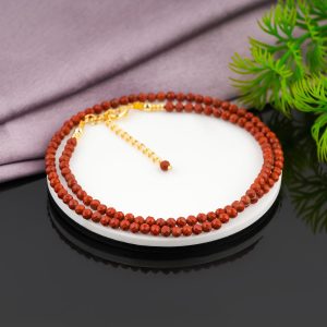 Natural Beads Necklace Adjustable Choker Crystal Handmade Jewelry, 3 To 3.5 mm Beads, Hypoallergenic 18 Inch Gold Plated Gemstone Necklaces For Women