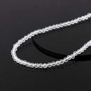 Natural Beads Necklace Adjustable Choker Crystal Handmade Jewelry, 3 To 3.5 mm Beads, Hypoallergenic 18 Inch Gold Plated Gemstone Necklaces For Women