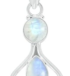 Natural Moonstone Labradorite Lapis Pendant Multi Gemstone 925 Silver Overlay Pendant With 18 Inches Chain