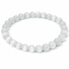 Natural Selenite Crystal Bracelet 8mm Beads – Healing, Energy Cleansing & Vastu Correction Stone for Men & Women | Spiritual Protection & Meditation Jewelry