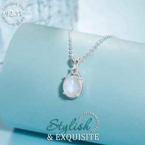 New Beginnings Gifts Moonstone Necklace for Women, Sterling Silver Moonstone Jewelry, Divorce Gift, Healing Gift, New Job, Sobriety Gifts for Women