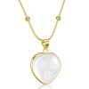 PESOENTH Crystal Heart Pendant Necklaces for Women,Healing Crystal Stone Gold Plated Necklace Gemstone Jewelry Gifts for Women Her Valentines Day Birthday Anniversary