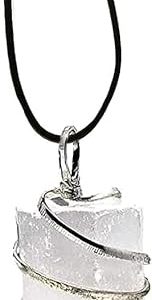 Raw Selenite Crystal Pendant Necklace