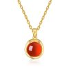 SAMYA Crystal Necklace for Women Dainty 18K Gold Plated Natural Gemstone Pendant Necklace, Chain Small Charm Jewelry