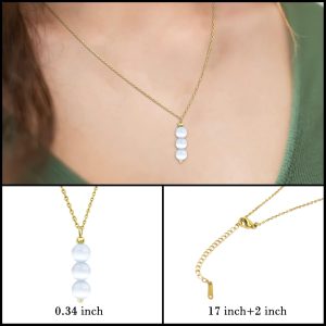 SmileBelle Crystal Necklace, Jade Necklace for Women as Anniversary Birthday Mothers Day Gifts for Women 14k Gold Black Tourmaline as Birthstone Jewelry for Girls Dainty Crystal...