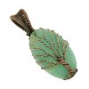 Tree Of Life Natural Amazonite Gemstone Pendant Copper Wire Wrapped Jewelry Necklace 20"