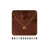 Turandoss Mothers Day Gifts for Mom Wife Daughter – Dainty 14K Gold Plated Christian Jewelry 12 Month Blue Green Created Emerald Birthstone Faith Pendant Birthday Mothers Day...