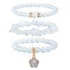 Vinswet Healing Crystal Beaded Bracelets for Women,Natural Amethyst Gemstones Bracelet,Anxiety Stress Relief Heart Charm Bracelet Handmade purple Jewelry Gifts for Women
