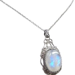 Vintage Moonstone Necklace for Women - Moonstone Pendant & Gemstone Necklace Gift for Her