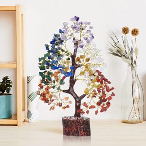 YATSKIA 7 Chakra Tree of Life - Crystals and Healing Stones | Birthday Gifts for Women | Crystal Tree for Positive Energy | Home Office Decor | Spiritual Gifts for Women