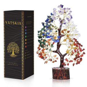 YATSKIA 7 Chakra Tree of Life - Crystals and Healing Stones | Birthday Gifts for Women | Crystal Tree for Positive Energy | Home Office Decor | Spiritual Gifts for Women